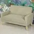 2-Seater Upholstered Sofa - Beige, Velvet