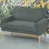 2-Seater Upholstered Sofa - Grey, Velvet