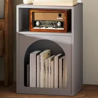 2 Shelf Bedside Table - Grey, MDF