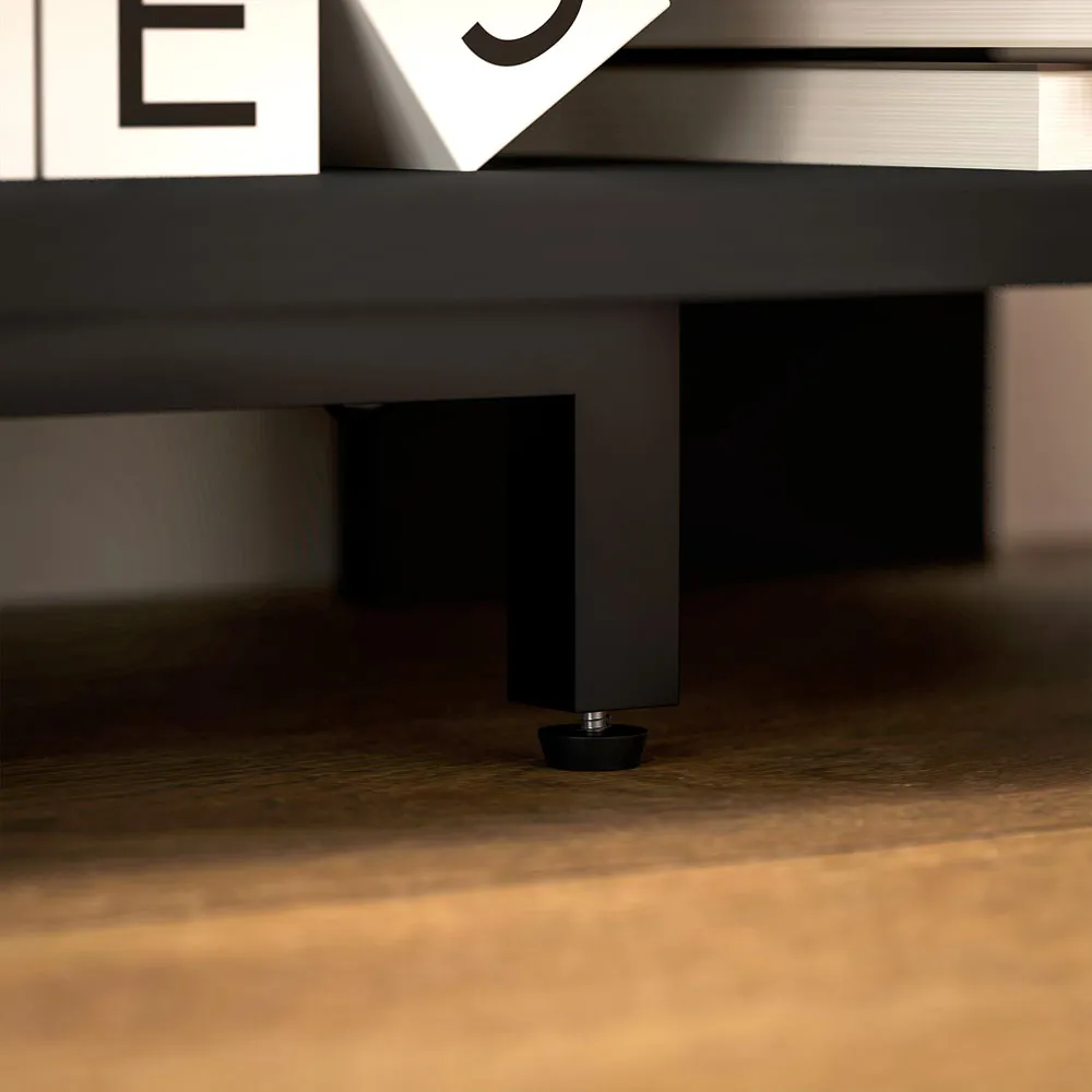 2 Shelf Corner TV Unit with Storage - Black