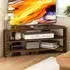 2 Shelf Corner TV Unit with Storage - Brown