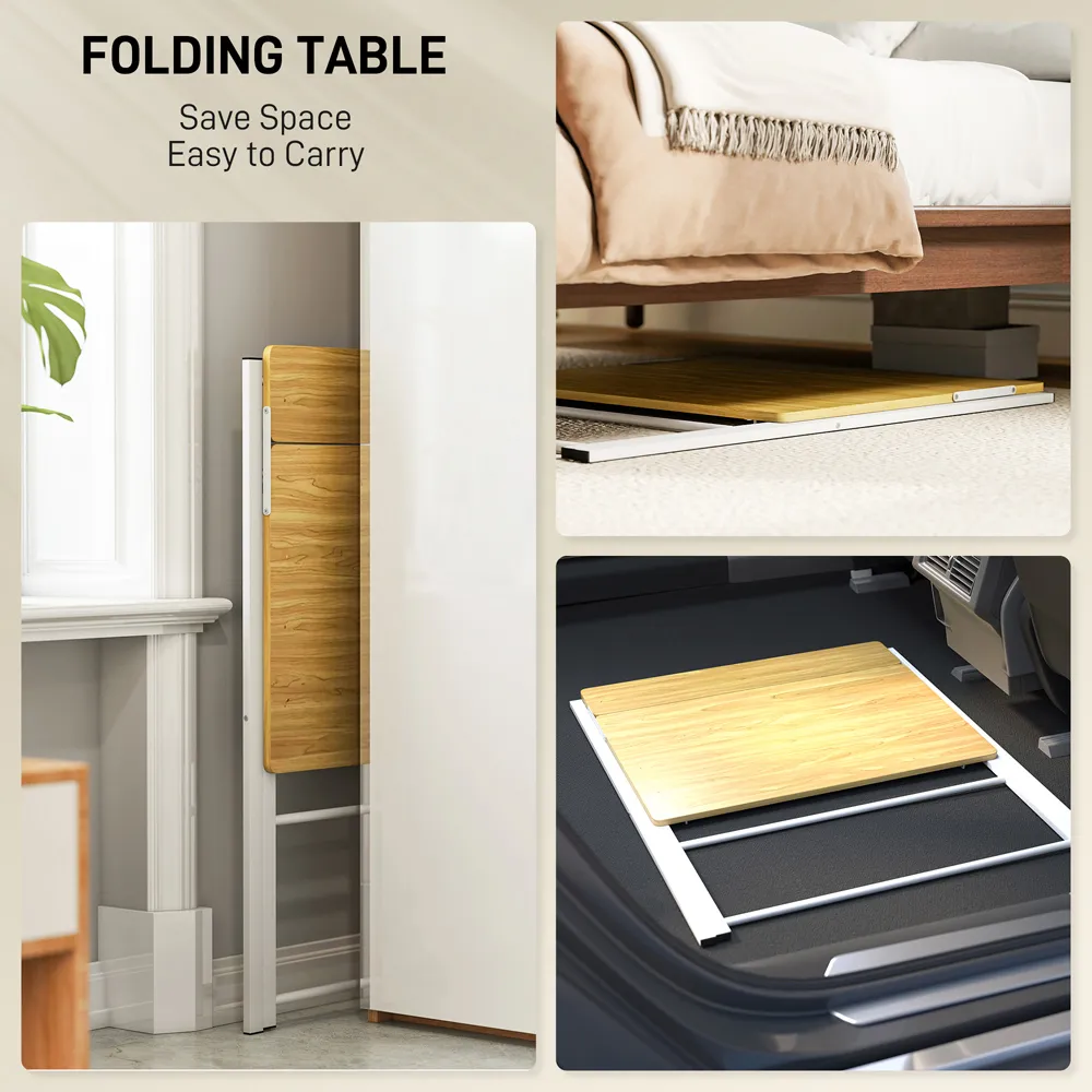 2 Shelf Foldable Desk - Brown, Maple Wood Effect