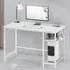 2 Shelf Reversible Computer Desk with Charging Station - White