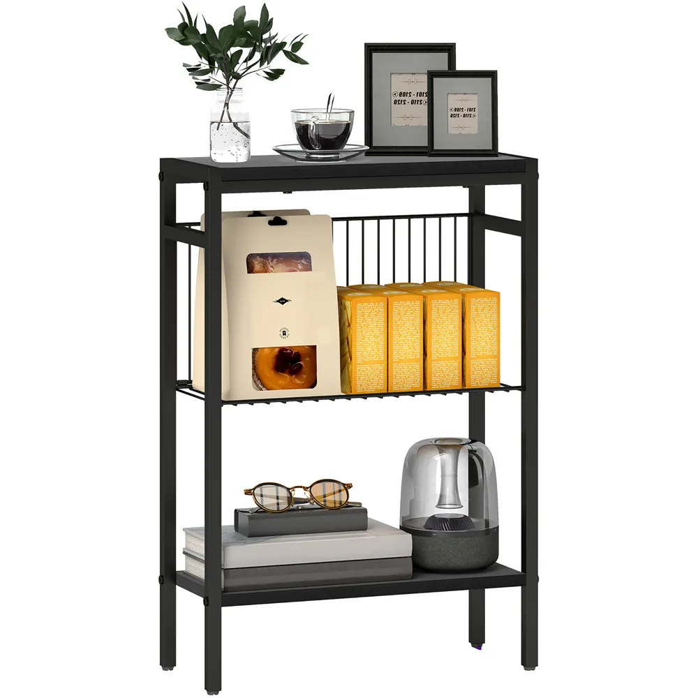 2 Shelf Side Table - Black