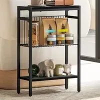 2 Shelf Side Table - Black