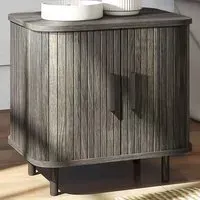 2 Sliding Door Nightstand - Grey