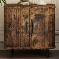 2 Sliding Door Nightstand - Rustic Brown