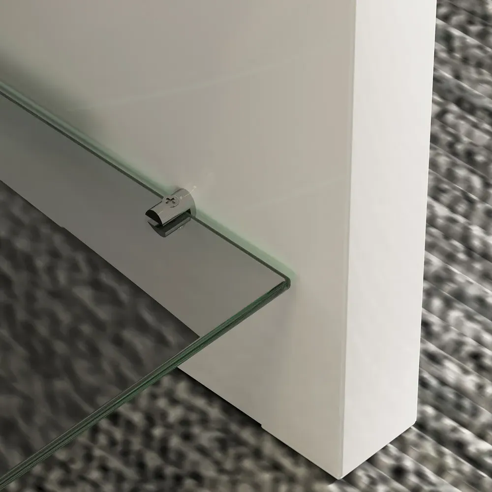 2-Tier Coffee Table with Storage - White, High Gloss