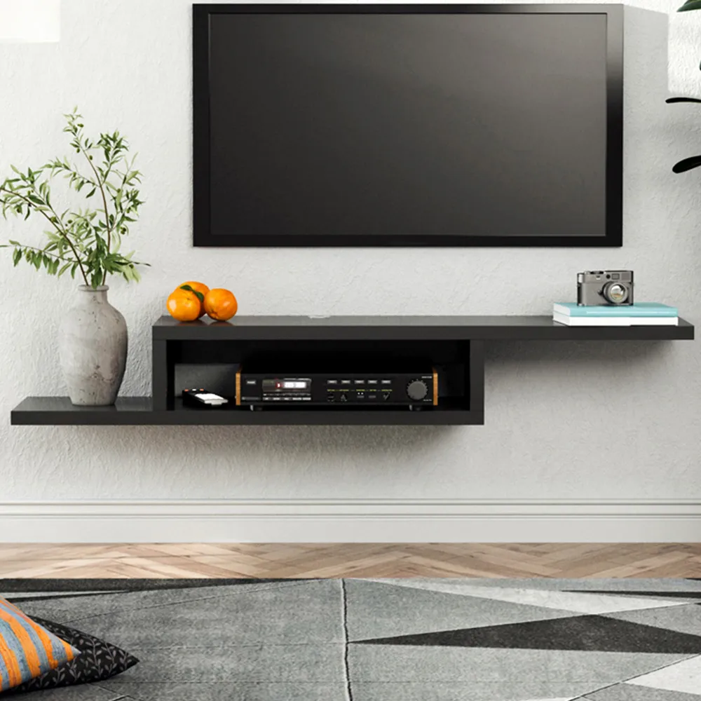2-Tier Floating TV Stand - Black image