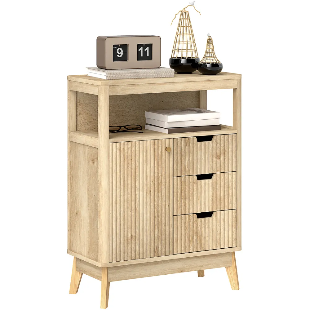2 Tier Sideboard Storage Cabinet - Yellow, Wood