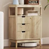 2 Tier Sideboard Storage Cabinet - Yellow, Wood