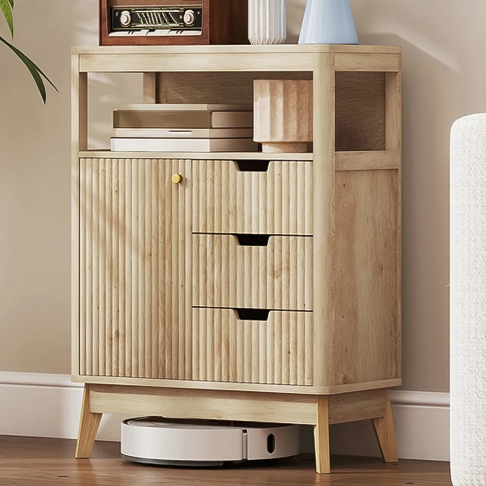 2 Tier Sideboard Storage Cabinet - Yellow, Wood image