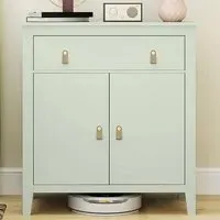 2 Tier Storage Cabinet with Adjustable Shelf - Light Green