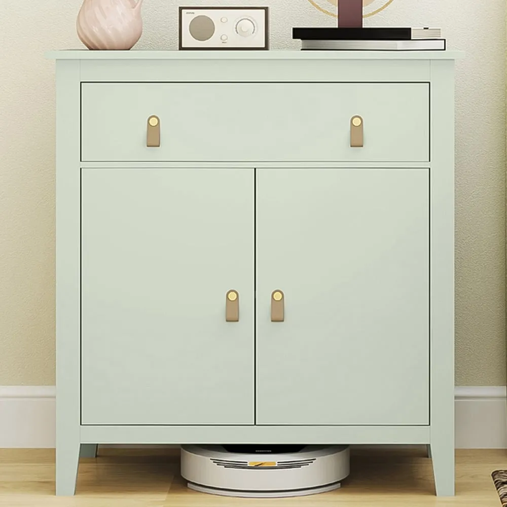 2 Tier Storage Cabinet with Adjustable Shelf - Light Green image