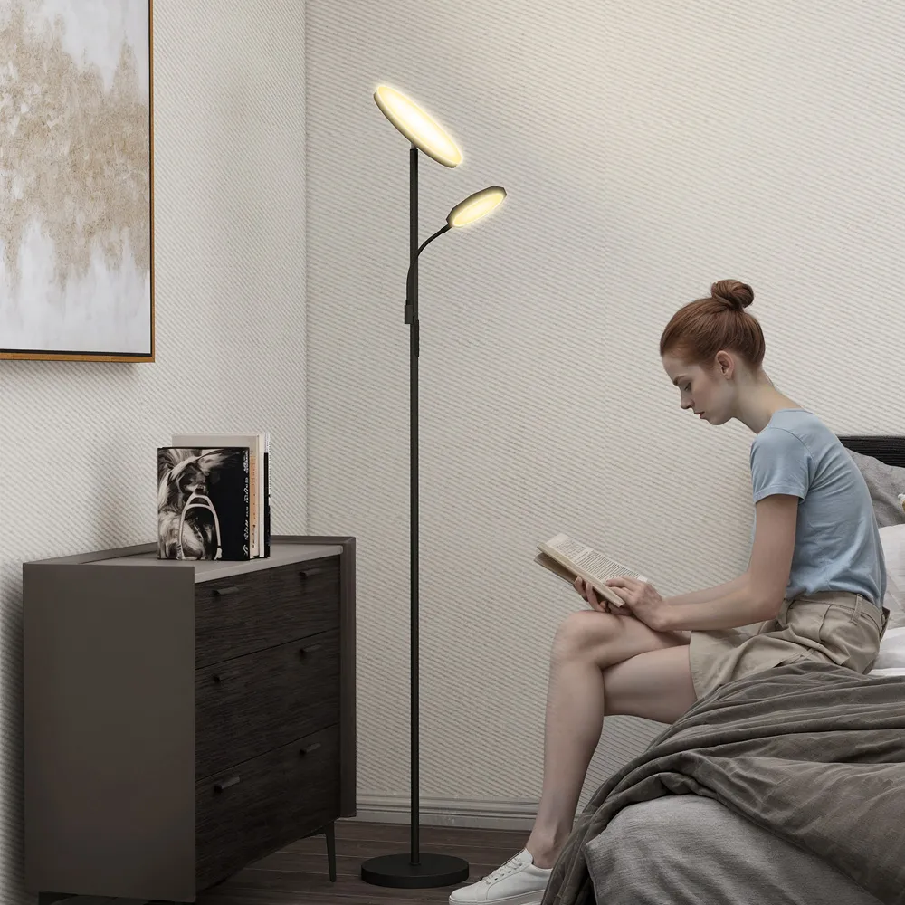 2 Way Floor Lamp with 4 Scene Modes - Black