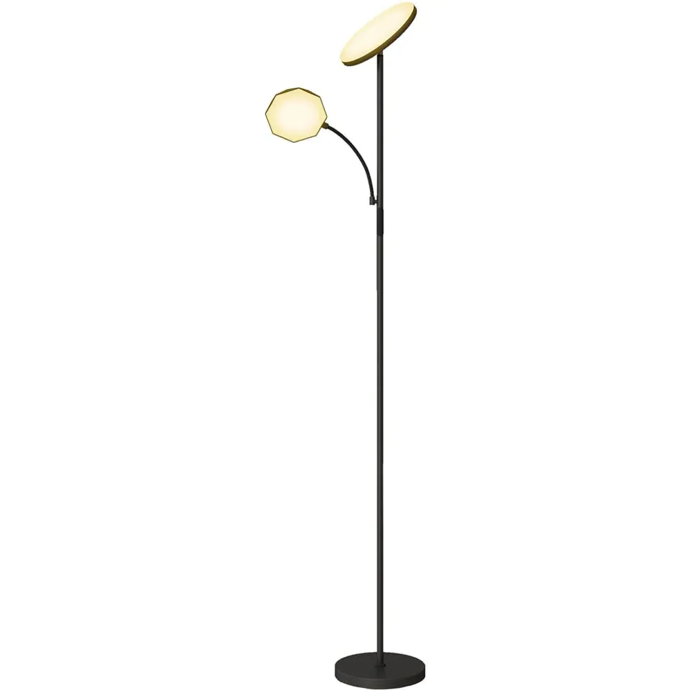 2 Way Floor Lamp with 4 Scene Modes - Black image