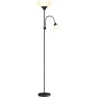 2 Way Mother Child Floor Lamp with 2 Switches - Black