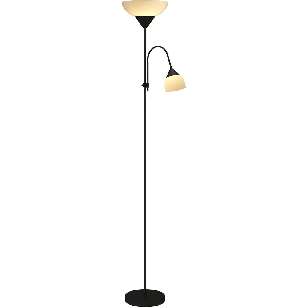 2 Way Mother Child Floor Lamp with 3 Colour Temperatures - Black