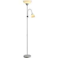 2 Way Mother Child Floor Lamp with 3 Colour Temperatures - Silver