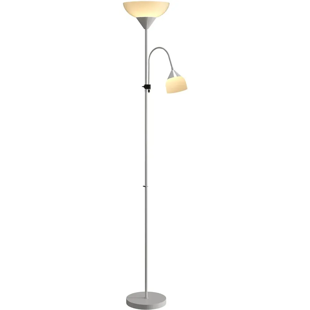 2 Way Mother Child Floor Lamp with 3 Colour Temperatures - Silver