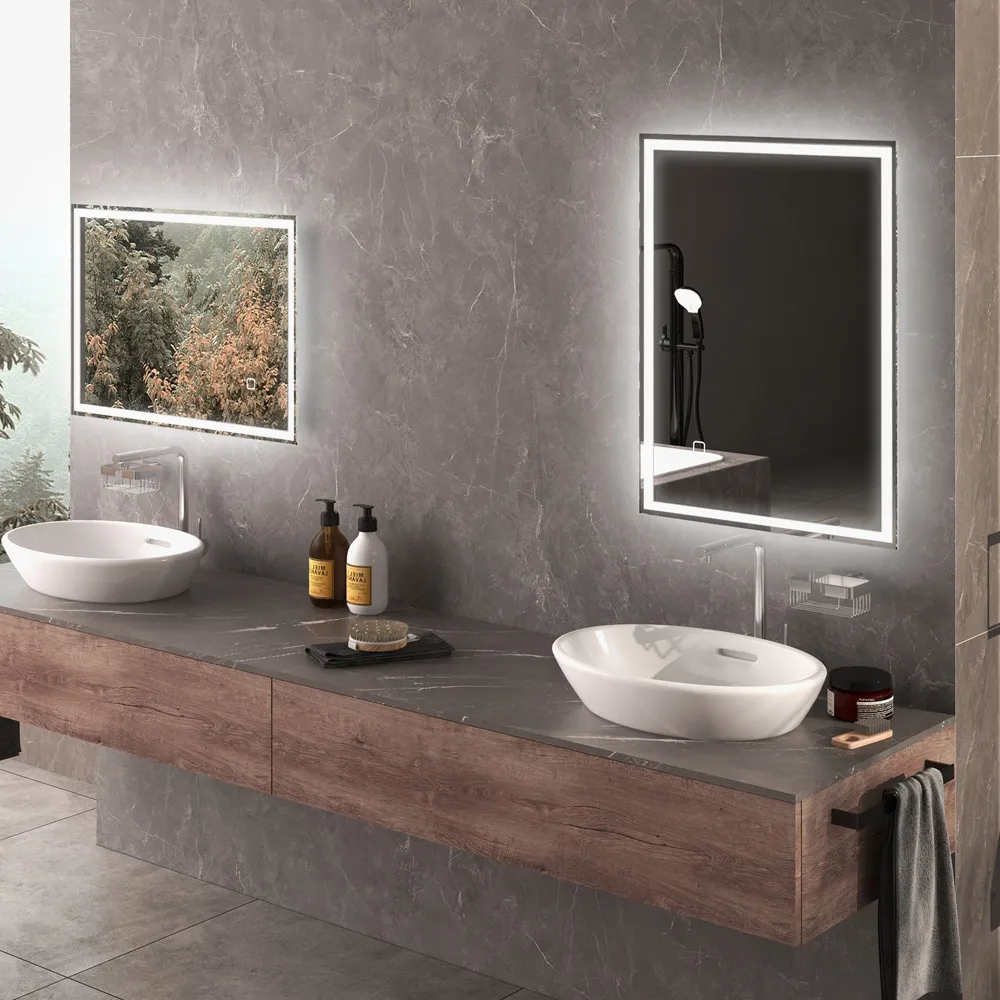 3 Colour LED Illuminated Bathroom Mirror with Defogging Film