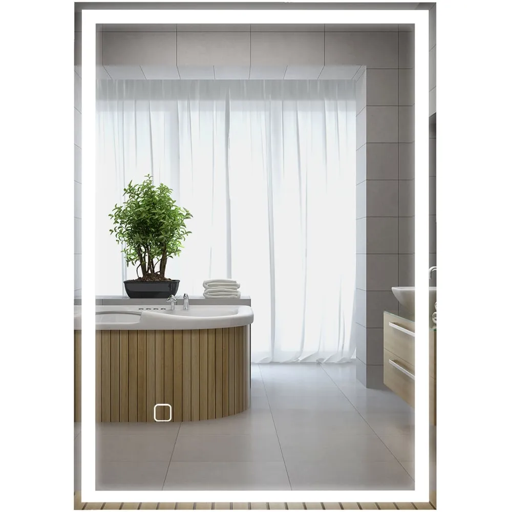 3 Colour LED Illuminated Bathroom Mirror with Defogging Film image
