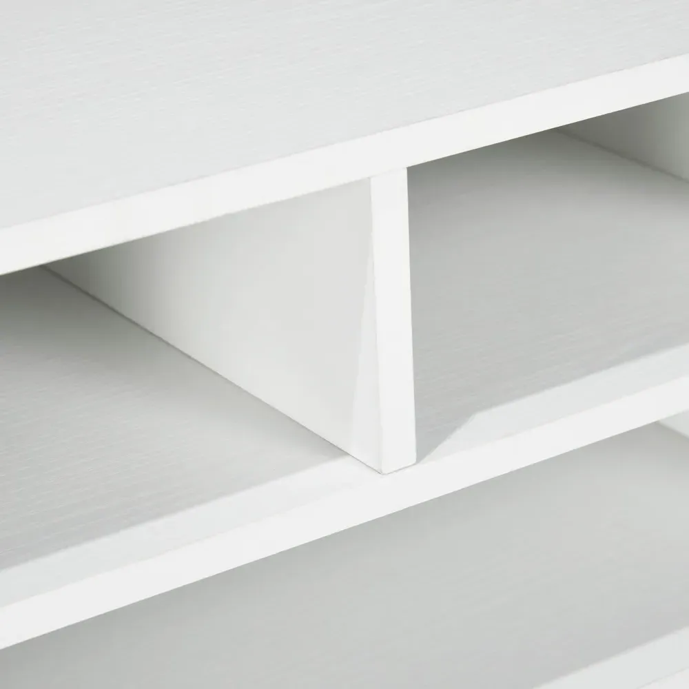 3 Compartment Desktop Printer Stand - White