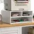3 Compartment Desktop Printer Stand - White