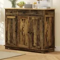 3 Door 3 Drawer Sideboard Storage Cabinet - Brown