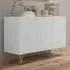 3 Door Storage Cabinet with Adjustable Shelf - White