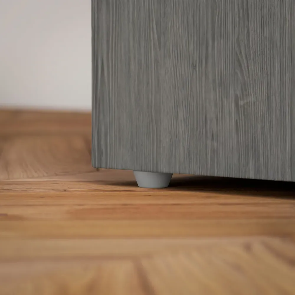 3 Drawer 3 Shelf Computer Desk - Grey, Particle Board