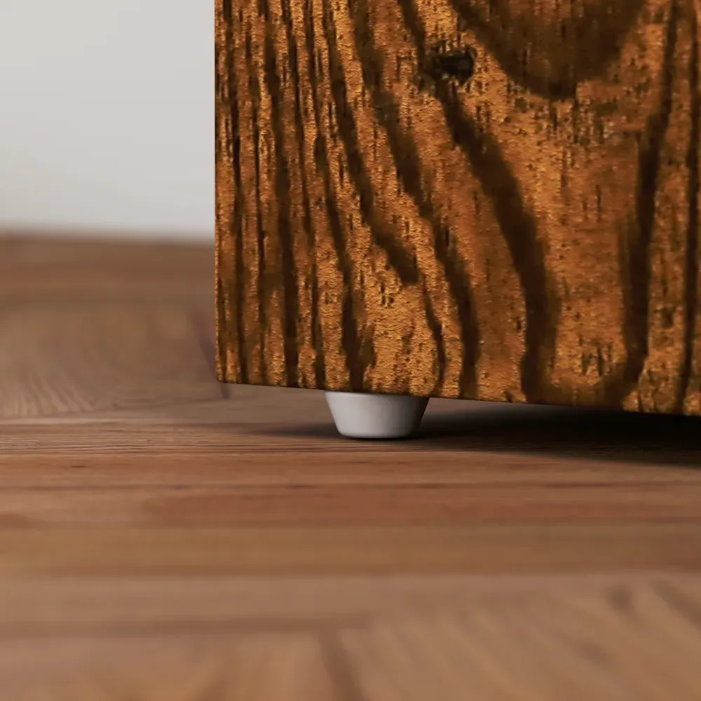 3 Drawer 3 Shelf Computer Desk - Rustic Brown, Particle Board