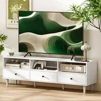 3 Drawer 3 Shelf TV Unit - White