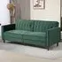 3-Seater Button Tufted Sofa Bed with Reclining - Green, Velvet