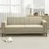 3-Seater Channel Tufted Sofa - Grey, Fabric