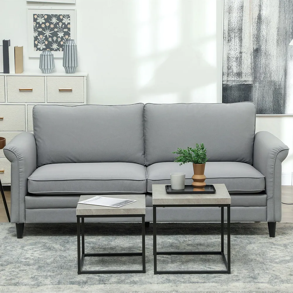 3-Seater Fabric Sofa - Grey