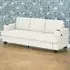 3-Seater Fabric Sofa with USB Ports - Cream