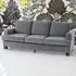 3-Seater Fabric Sofa with USB Ports - Grey