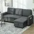 3-Seater L-Shaped Corner Sofa Bed with Storage - Dark Grey
