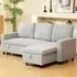 3-Seater L-Shaped Corner Sofa Bed with Storage - Grey