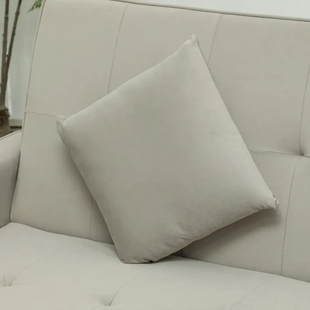 3-Seater L-Shaped Sofa Bed with Pull Out - Beige