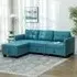 3-Seater L-Shaped Sofa with Storage - Blue