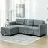 3-Seater L-Shaped Sofa with Storage - Grey