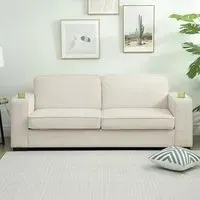 3-Seater Sofa - Cream, Corduroy