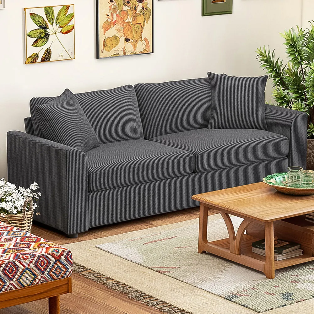 3-Seater Sofa - Grey, Jumbo Cord