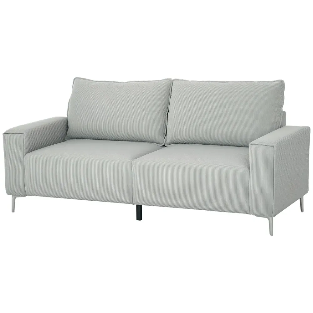 3-Seater Sofa - Light Grey, Corduroy