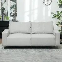 3-Seater Sofa - Light Grey, Corduroy