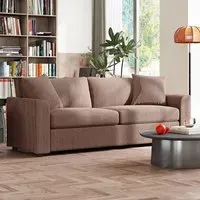 3-Seater Upholstered Sofa - Coffee, Jumbo Cord
