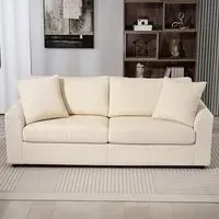 3-Seater Upholstered Sofa - Cream, Jumbo Cord