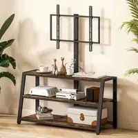 3 Shelf TV Stand with Swivel Bracket - Brown